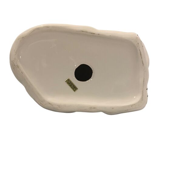 Vintage White Ceramic Porcelain Green Eyed Cat Lying Down Collectible Decor - Picture 7 of 8